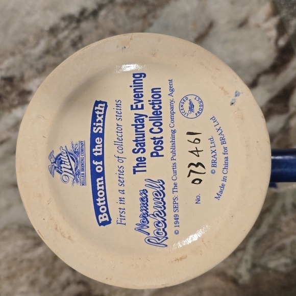 2001 Miller Beer Collector Stein "Bottom of the Sixth" by Norman Rockwell w/COA - Picture 9 of 9